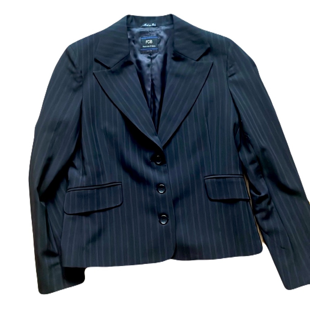 Fortunato di Bella Italian suit blazer, pinstripe size medium wool 93%